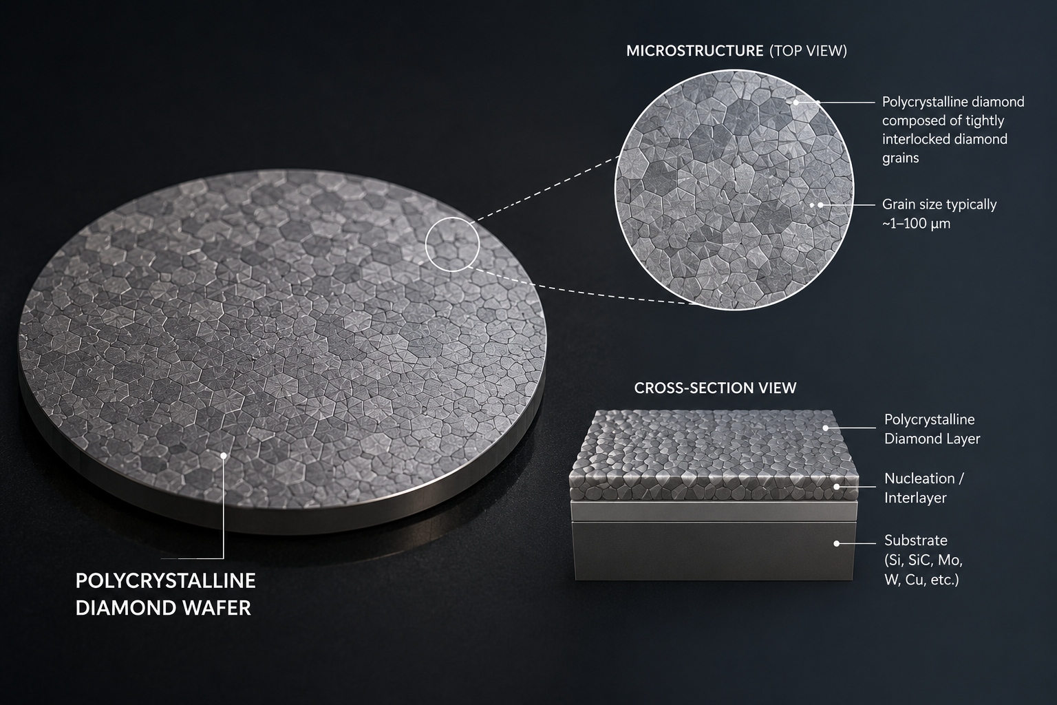 what is polycrystalline diamond wafer